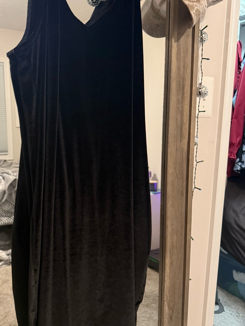 torrid Black Velvet V-Neck Midi Dress